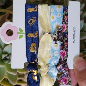 Equestrian Hair Ties Daisy Flowers Floral Cowgirl Boots Western Boots Horse Pony